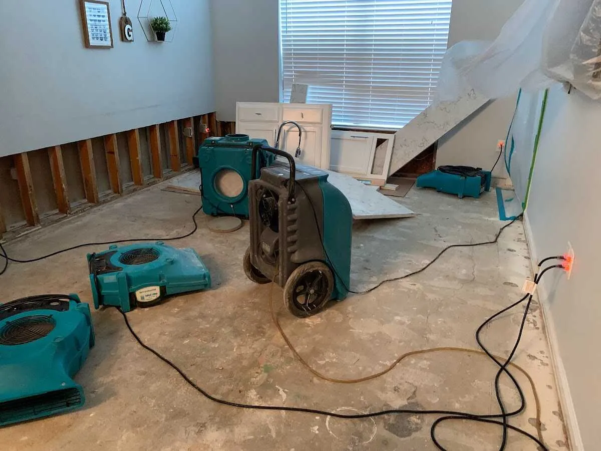 Dehumidifier in flood-cut room for Water Damage Restoration in Port Orange