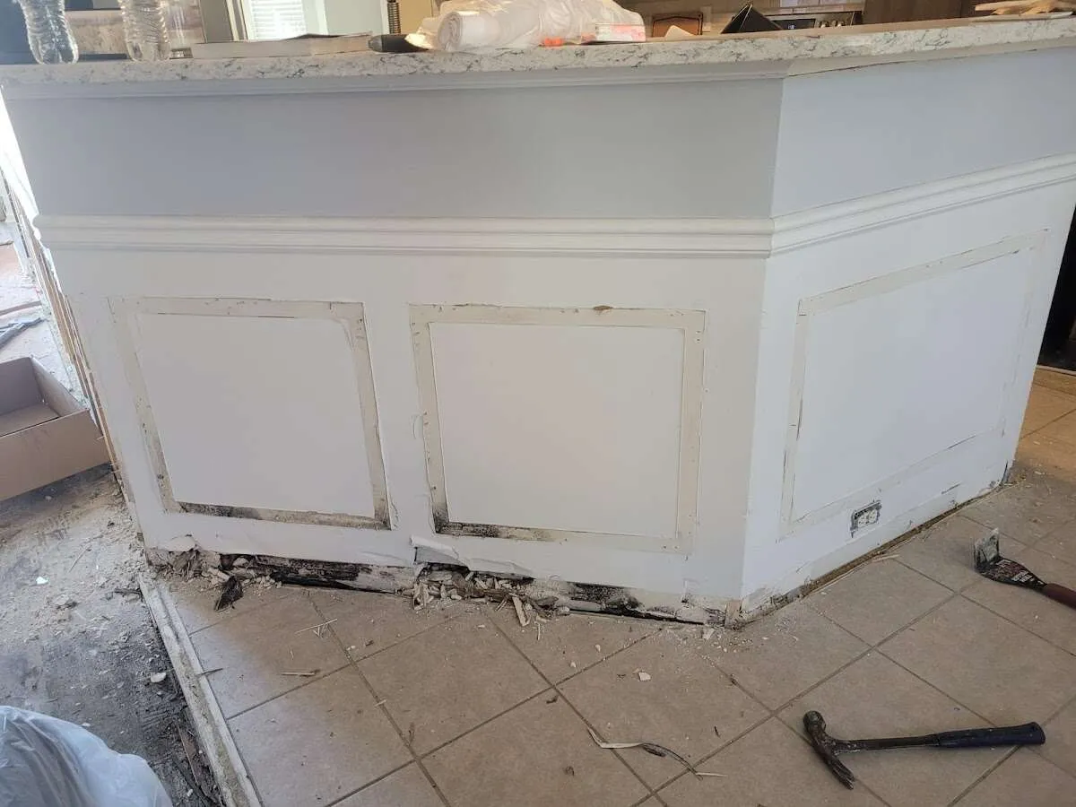 Water damage and mold on kitchen during Mold Inspection & Testing in Port Orange